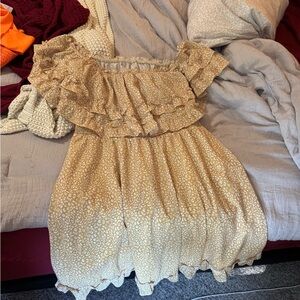 Yellow Ruffle Off-Shoulder Dress – XL (Worn Once, Perfect Condition)
